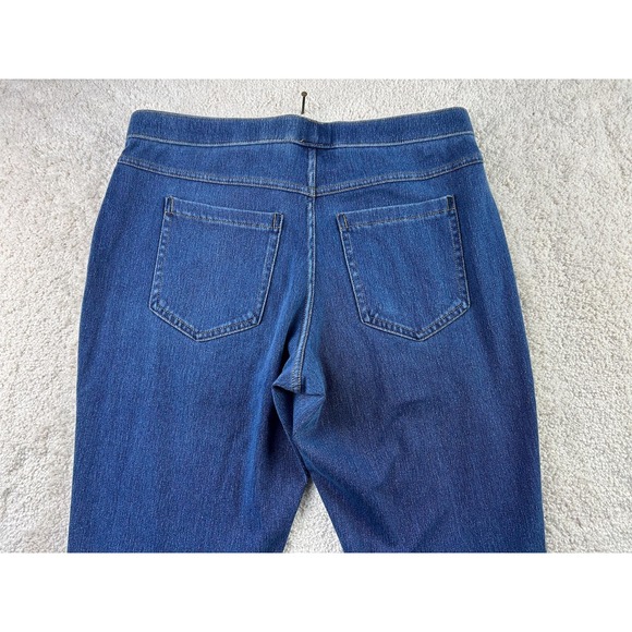 Womens Jeggings Pants Medium Blue Denim Stretch Pull On Elastic Waist Slim Fit - Picture 10 of 11